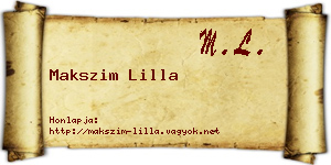 Makszim Lilla névjegykártya