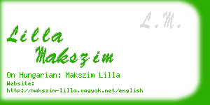 lilla makszim business card